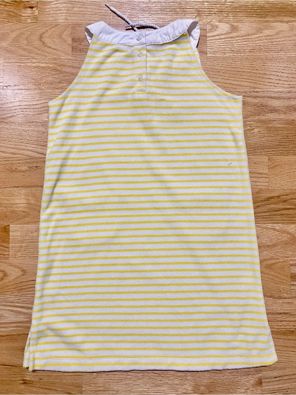 Janie and Jack Yellow and White Lace-Up Stripe Sundress